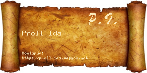 Proll Ida névjegykártya